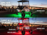 12-Volt Million Color Expandable LED 4-Seater Golf Cart Underbody Lighting Kit Accessories