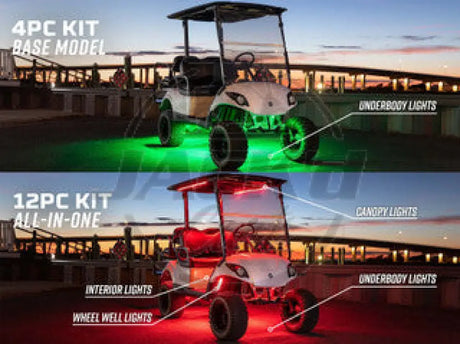 12-Volt Million Color Expandable LED 4-Seater Golf Cart Underbody Lighting Kit Accessories