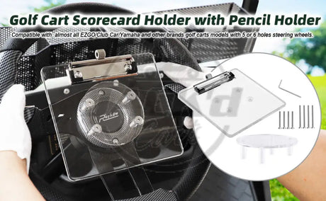 D2 Golf Cart Scorecard Pro Holder with Pencil Holder Accessories